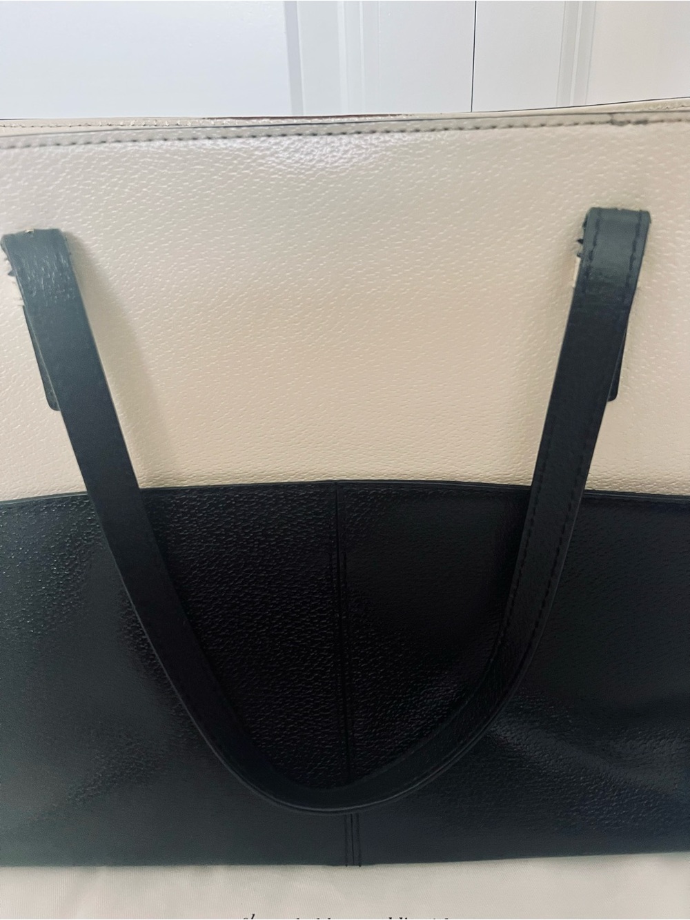 Kate Spade Black & Cream Leather Colorblock Tote - Picture 9 of 16